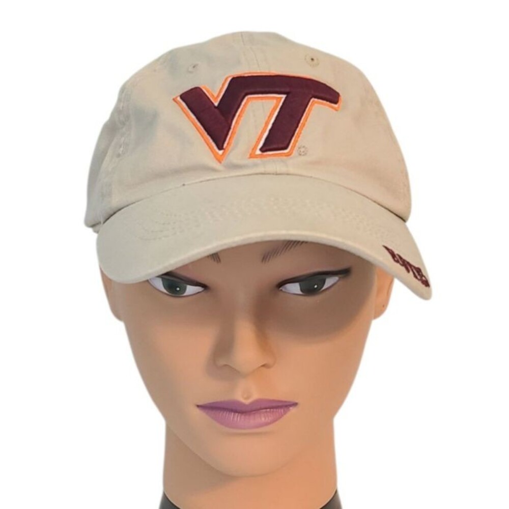 Captivating Headwear Hat Dad Cap VT HOKIES Beige Football University College